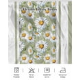 thumbnail image 5 of Sage Green Daisy Wrap Around Bed Skirts for Queen Bed 18" Drop, Bed Skirt with Adjustable Elastic Belt Dust Ruffle Bed Valance for Bedroom Hotel Luxury Farmhouse Floral Green Striped Bed Frame Cover, 5 of 7