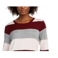 thumbnail image 2 of MAISON JULES Womens Burgundy Color Block Long Sleeve Jewel Neck T-Shirt M, 2 of 3