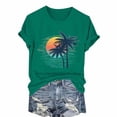 thumbnail image 5 of Tittly T Shirts for Women Graphic Tees Women's Loose Printed Short Sleeved Shirt Summer Casual Cotton Short Sleeved Shirt Tshirts Shirts Spring Tops for Women Green L, 5 of 6