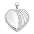 thumbnail image 5 of 925 Sterling Silver Rhodium-Plated 21mm Heart Locket, 5 of 7