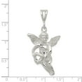 thumbnail image 3 of Sterling Silver Polished & Textured Flying Angel w/Heart Pendant QC8408, 3 of 4
