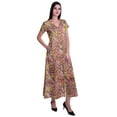 thumbnail image 4 of Moomaya Robe Longue Maxi pour Femmes à Manches Courtes, Robe Formelle/décontractée avec Poches P-TTG, 4 of 6