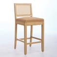 thumbnail image 6 of MIKIBAMA Counter Height Bar Stools Set of 4, Rattan Back, Linen Seat, 6 of 11