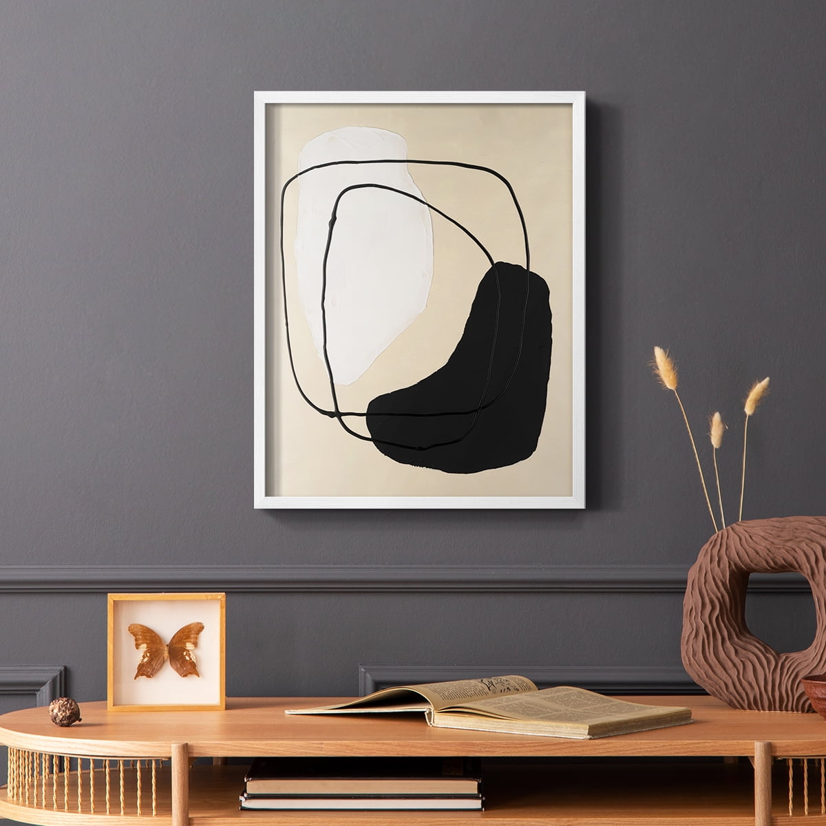 Avant Mod I Framed Print in White Solid Wood Framed Print No Nail Hanging