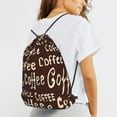 thumbnail image 6 of XMXT Unisex Drawstring Backpack for Women Men, Retro Coffee Elements Waterproof Gym Bag String Bags for Shopping Sport Travel, s, 6 of 8