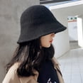 thumbnail image 6 of Women Fashion Autumn Winter Hip Hop Warmer Felt Wool Hat Warm Hats Fishing Cap Bucket Hat COFFEE, 6 of 8