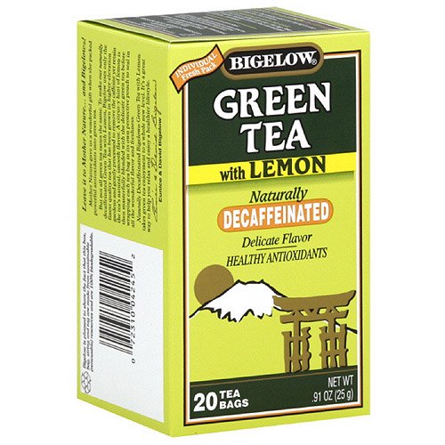 Bigelow Naturally Decaffeinated Green Tea With Lemon, 20ct (Pack of 6