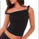 thumbnail image 2 of Camiseta Sin Mangas con Hombros Descubiertos para Mujer, Corte Ajustado, Elástica, Estilo Y2K, Informal Negro L, 2 of 10