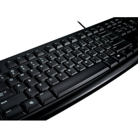 Logitech - K120  Full-size Wired Membrane Keyboard for PC with Spill-Resistant Design - Black