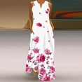 thumbnail image 2 of Lindreshi Maxi Dresses for Women 2024 Women Casual Loose Printed Tank Dress Beach V-neck Pocket Sundress Sleeveless Dresses, 2 of 3