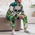 thumbnail image 7 of Yiaed Skull and Palm Leaves Print Men’s Pajamas Set - Long Sleeve Button Down Sleep Shirt and Pajama Bottoms Sleepwear Set Mens Pjs Sets Men's Pajama Bottoms-, 7 of 7