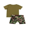 thumbnail image 2 of KuriozudKids Blouse à Manches Courtes Col Rond Imprimé Lettre Camouflage Shorts, 2 of 5
