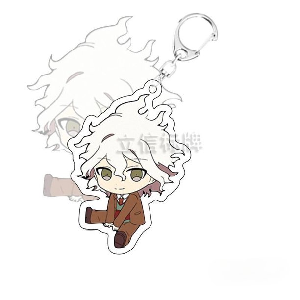Danganronpa-Llavero acrílico con personajes de dibujos animados, colgante de animación circundante, regalos de dibujos animados transparentes de doble cara