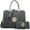 A-Dark Grey, variant on Women Large Satchel Handbag Shoulder Purse top Handle Work Bag Tote with Matching Wallet