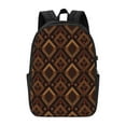 thumbnail image 2 of YFYANG 17" Laptop Backpack, Brown Vintage Plaid Fashion Travel Work Backpack with USB and Headphone Cable Interface for Men and Women, 2 of 8