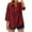 Wine, variant on Fanxing Linen Shirts for Women Summer 2025 Breathable 3/4 Sleeve Tops Casual Crewneck Solid Vacation Blouse S-2XL