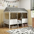 thumbnail image 2 of Furniture of America Little House Kids Metal Loft Bed with Guardrails, Black and White, Twin, 2 of 11