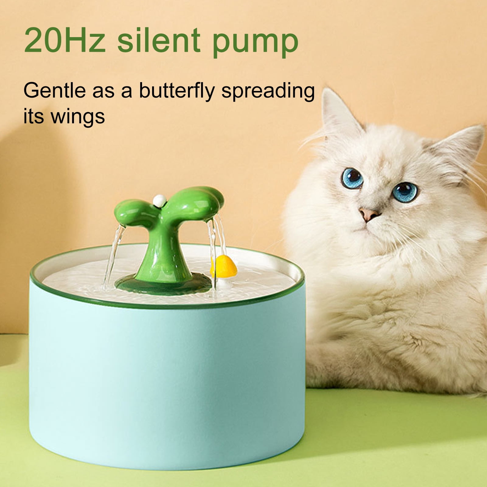 YIFAEUX 1.5L Automatic Cat Water Fountain Ceramics Pet Drinking Dispenser Ultra-Quiet Pet Water Bowl with Filtration System for Indoor Cats Dogs