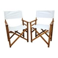 thumbnail image 2 of Tcbosik 36"H Outdoor Wood Director Chairs Set of 2, Folding Camping Chair, Portable Chair for Patio, Garden, Backyard, Natural & White, 2 of 13
