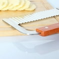 thumbnail image 4 of HLONK Crinkle Cutter for Vegetables Potato Slicer Machine Stainless Steel Ripple Wooden, 4 of 4