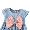 thumbnail image 3 of Xinhuaya Baby Girls Bow-knot Design Mini Dress Children Baby Summer Short Sleeve Party Dress, 3 of 7