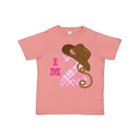 

Inktastic 2nd Birthday 2 Year Old Cowgirl Hat Gift Toddler Toddler Girl T-Shirt