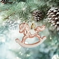 thumbnail image 4 of 3-Pack Christmas Carousel Ornaments, Hanging Baubles for Xmas Tree Decor, Whimsical Themed Holiday Party Decoration(Rose Gold), 4 of 4