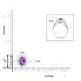 thumbnail image 4 of ANGARA Natural Princess Diana Inspired 1.15 ct Amethyst Ring with Diamond in 14K White Gold for Women (Size-8x6mm) | February Birthstone, Anniversary, Jewelry Gift for Women | Natural Amethyst Ring, 4 of 9