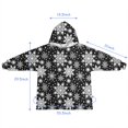 thumbnail image 7 of Black Christmas Snowflake Pattern Blanket Hoodies for Kids 6-13YR Oversize Wearable Blanket Hoodies for Boys Girls Teens, 7 of 7