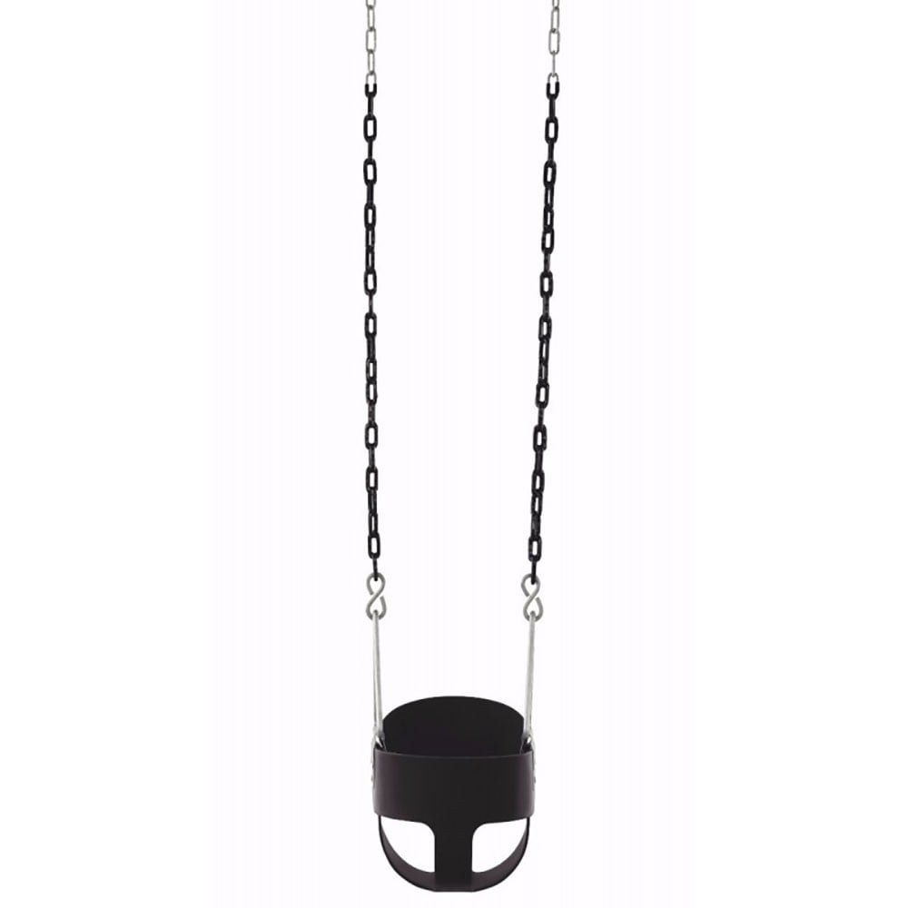 Machrus Swingan High Back, Full Bucket Toddler & Baby Swing with Vinyl Coated Chain - Fully Assembled - Black