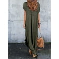 thumbnail image 2 of Women Summer Casual Maxi Dress Loose Short Sleeve Split Dresses, 2 of 4