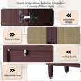 thumbnail image 5 of GZXS 70" Wide Farmhouse Sideboard with 4 Rattan Doors, Adjustable Shelves, and Solid Wood Legs, Modern Buffet Storage Cabinet for Kitchen, Living Room, Dining Room, Entryway (Brown), 5 of 7