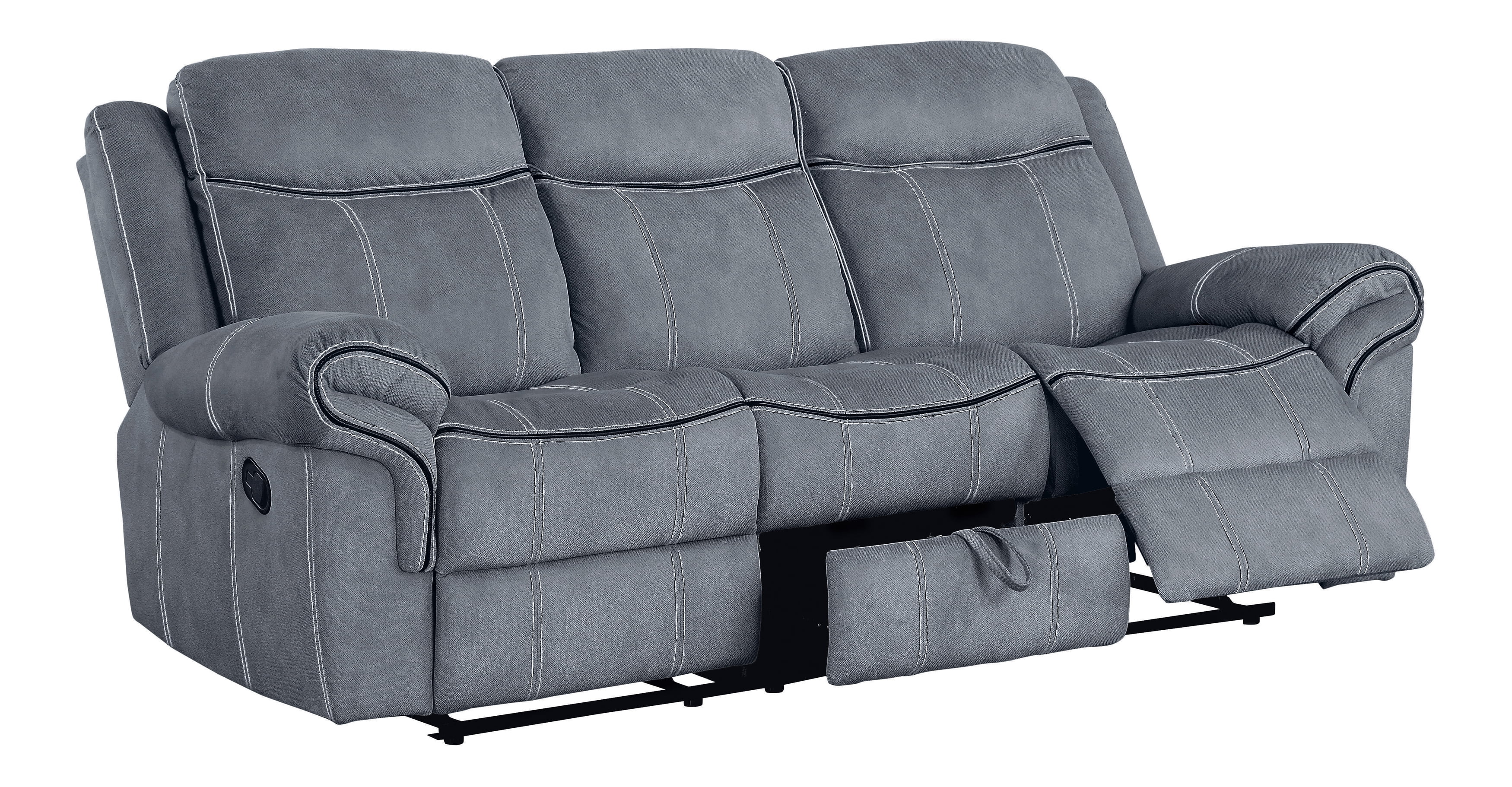 ACME Zubaida Velvet Reclining Sofa with USB Dock in 2-Tone