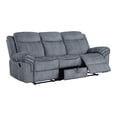 thumbnail image 6 of ACME Zubaida Velvet Reclining Sofa with USB Dock in 2-Tone Gray, 6 of 11