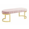 thumbnail image 5 of Morden Fort Upholstered Velvet Ottoman Bench Footrest for Entryway, Bedroom, Living Room 50" L with Metal Leg Blush Pink, 5 of 7