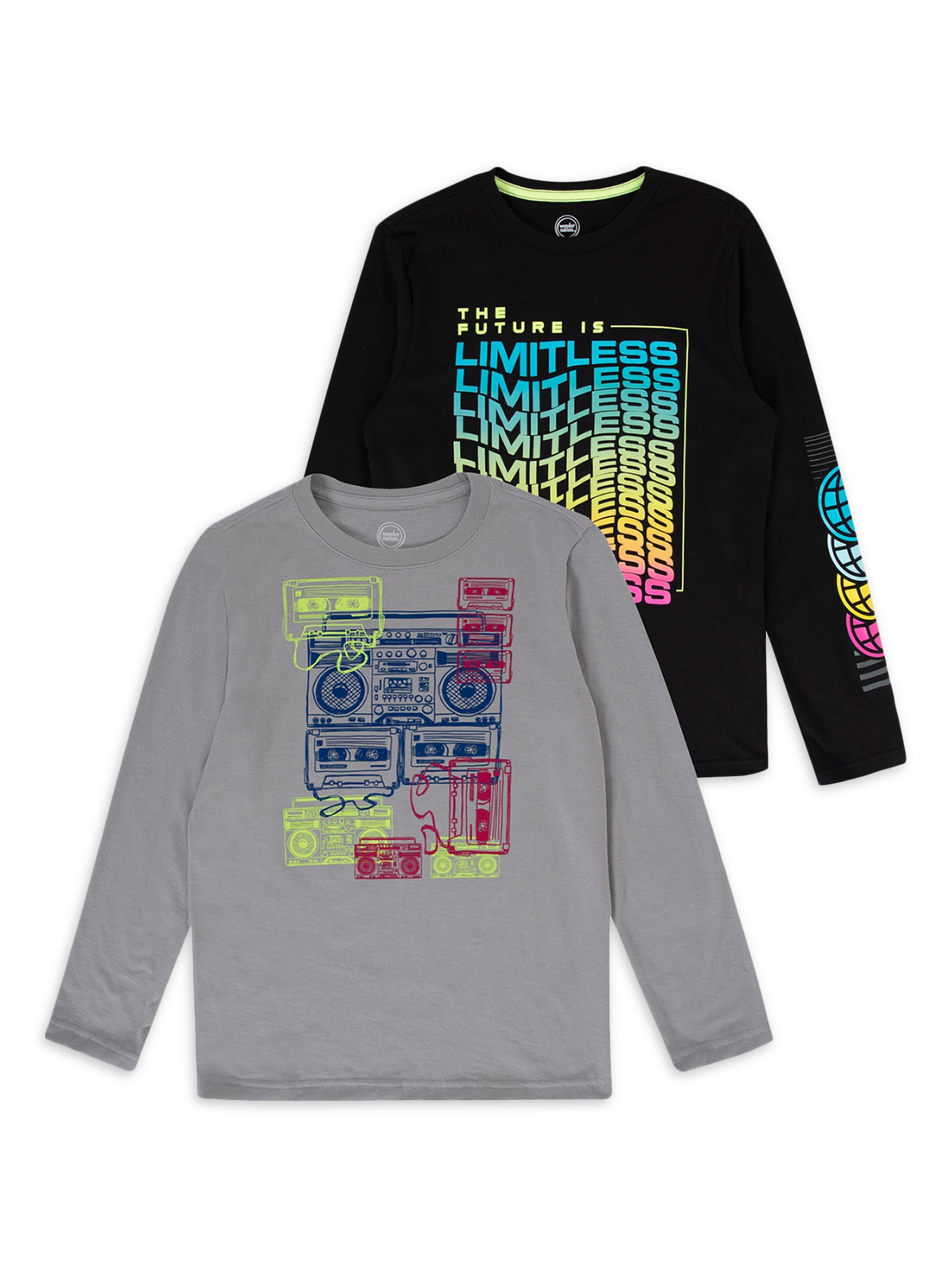 Boys Long Sleeved T Shirt New Kids Cotton Rich Graphic Print Top Ages 2-6 Years 