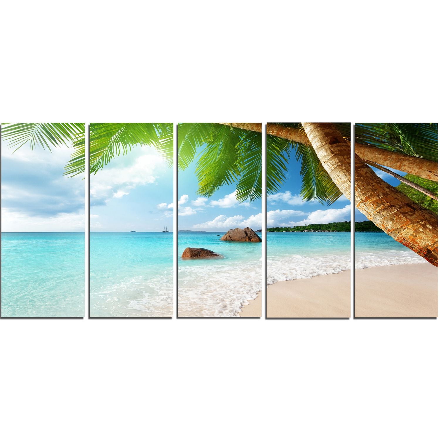 Design Art Praslin Island Seychelles Beach Seashore Photo Canvas Art Print