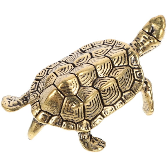 RUNROTOO Turtle Gold Decor Brass for Desktop and Home Use 1Pack