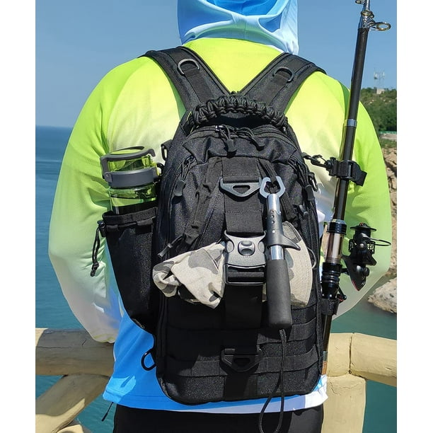 Fishing Backpack Fishing Tackle Bag With Rod Holder Tackle Box Bag