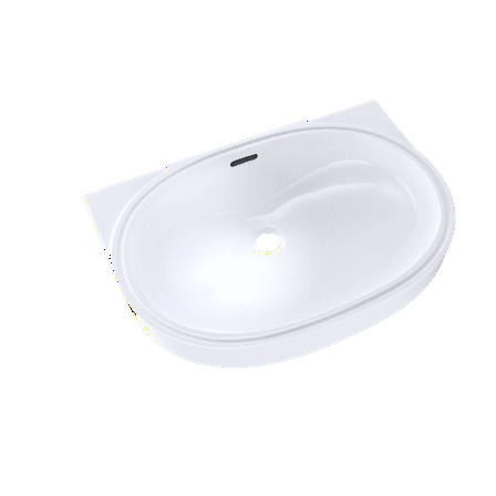 TOTO® Oval 19-11/16" x 13-3/4" Undermount Bathroom Sink with CEFIONTECT, Cotton White - LT546G#01