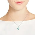 thumbnail image 3 of Passionate Cut-out Heart Green Turquoise Inlay Sterling Silver Pendant Necklace, 3 of 6