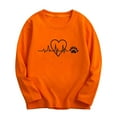 thumbnail image 2 of Bnwani Long Sleeve Toddler Shirts Plain Fall Crew Neck Casual Fashion Heart Printed Tops 4-5t, 2 of 4