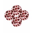 thumbnail image 7 of 15 Inch Round Placemats Set of 4, Red Geometric Moroccan Non Slip Heat Insulation PP Table Mats, Abstract Art Red Ombre Modern Washable Place Mats for Kitchen Dining Party Table Decor, 7 of 7