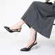 thumbnail image 2 of Tacón destalonado para mujer, punta puntiaguda, tacones de aguja, mulas negro, EE. UU. 7, 2 of 6