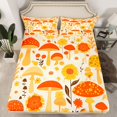 thumbnail image 2 of Homewish Rustic Bohemain Floral Full Size Sheets,Boho Mushroom Bed Sheets,Yellow Orange Sheet Sets For Boys Kids,Luxury Bedroom Decor,4pcs, 2 of 7