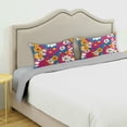 thumbnail image 3 of Yayeee Pillowcase Queen Size Set of 2 Satin Wrinkle Resistant Pillow Case, Red Whimsical Floral, 3 of 8
