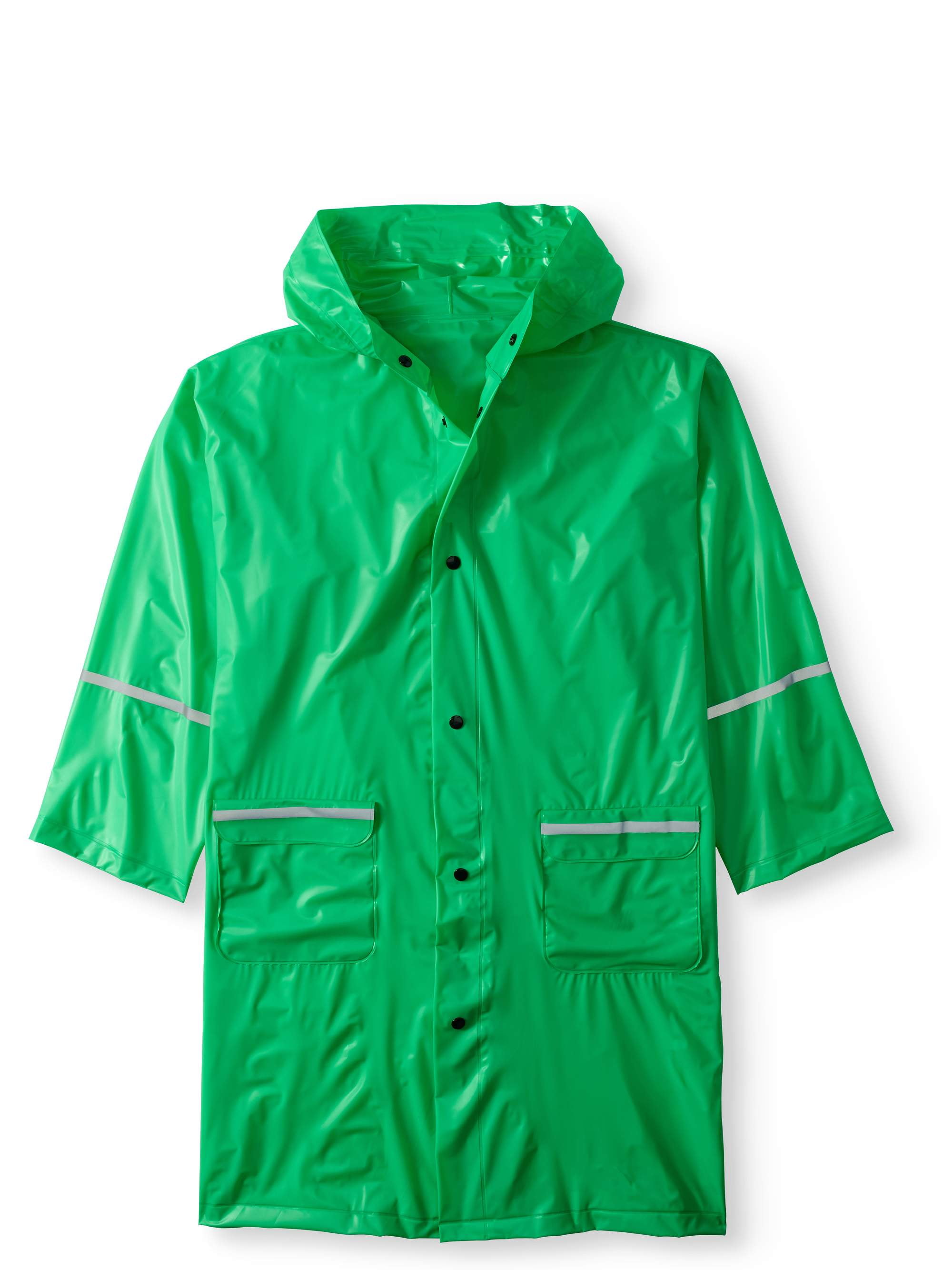 Girls' Long Hooded Rain Slicker Jacket