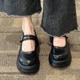 thumbnail image 4 of Lovskoo 2024 Womens Leather Mary Shoes Round Toe Platform Ankle Strap Chunky Heel Uniform Dress Shoes Black, 4 of 9