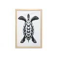 thumbnail image 1 of Turtle Wall Art with Frame, Detailed Single Top View Silhouette in Monochromatic Design Graphic, Printed Fabric Poster for Bathroom Living Room, 23" x 35", Charcoal Grey and White, by Ambesonne, 1 of 2