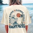 thumbnail image 1 of Ocean Wave Graphic Print T shirt, Short Sleeve Crew Neck Casual Top For Summer &-S, 1 of 2